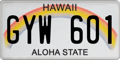 HI license plate GYW601