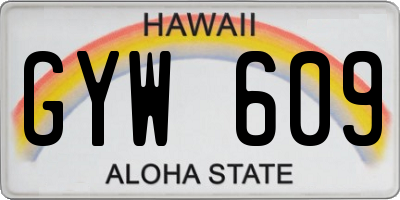 HI license plate GYW609