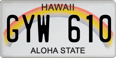 HI license plate GYW610