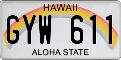 HI license plate GYW611