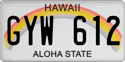 HI license plate GYW612