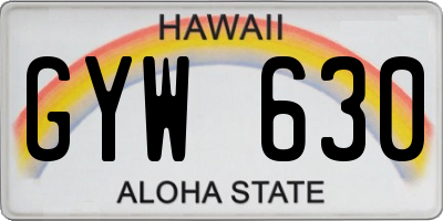 HI license plate GYW630