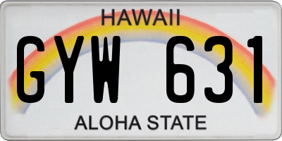 HI license plate GYW631