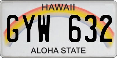 HI license plate GYW632