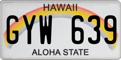 HI license plate GYW639