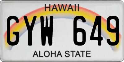 HI license plate GYW649