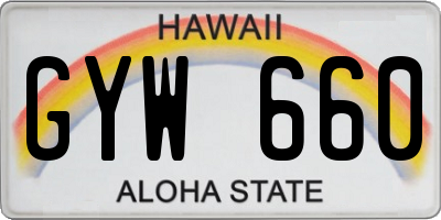 HI license plate GYW660