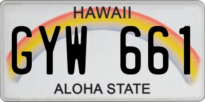 HI license plate GYW661