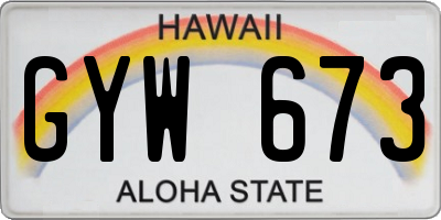 HI license plate GYW673