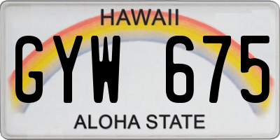 HI license plate GYW675