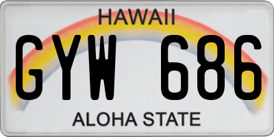 HI license plate GYW686