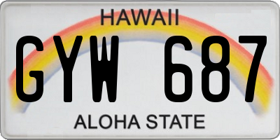 HI license plate GYW687