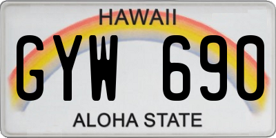 HI license plate GYW690