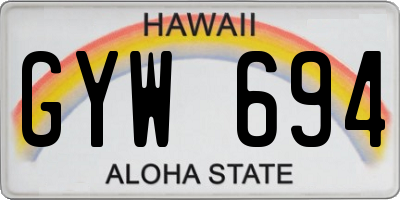 HI license plate GYW694
