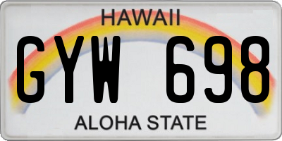HI license plate GYW698