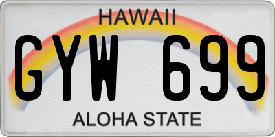 HI license plate GYW699