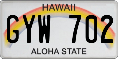 HI license plate GYW702