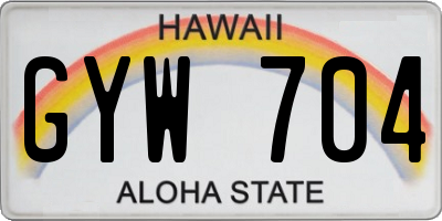 HI license plate GYW704