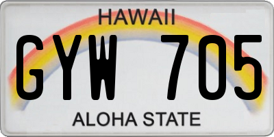 HI license plate GYW705