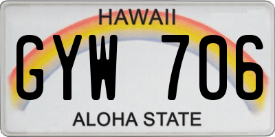 HI license plate GYW706