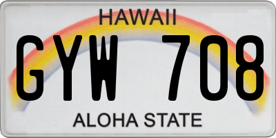 HI license plate GYW708