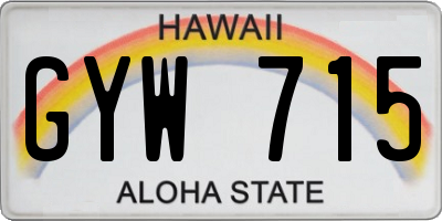 HI license plate GYW715