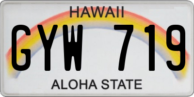 HI license plate GYW719