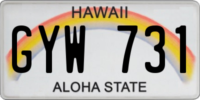 HI license plate GYW731