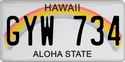 HI license plate GYW734