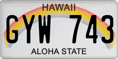 HI license plate GYW743