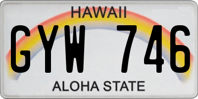 HI license plate GYW746
