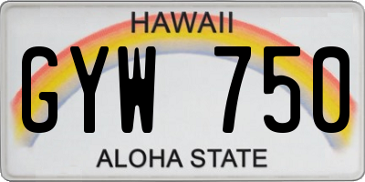 HI license plate GYW750