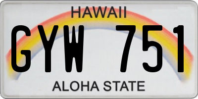 HI license plate GYW751