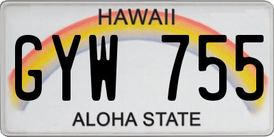 HI license plate GYW755