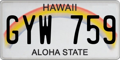 HI license plate GYW759