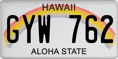 HI license plate GYW762