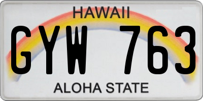 HI license plate GYW763