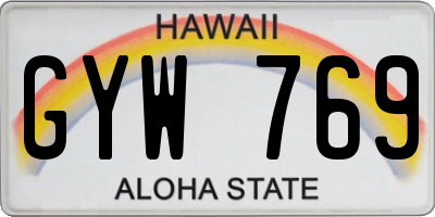 HI license plate GYW769