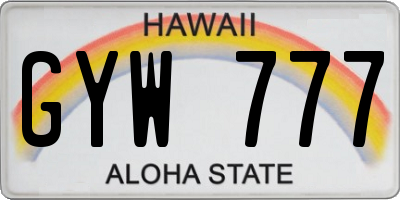 HI license plate GYW777