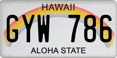 HI license plate GYW786