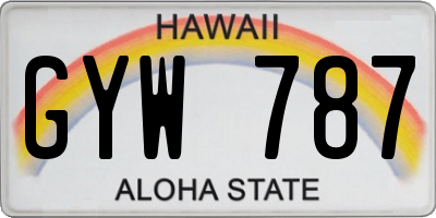HI license plate GYW787