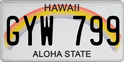 HI license plate GYW799