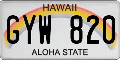 HI license plate GYW820