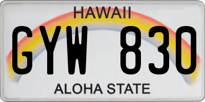 HI license plate GYW830