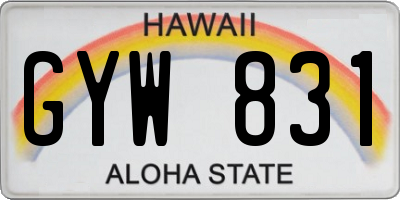 HI license plate GYW831