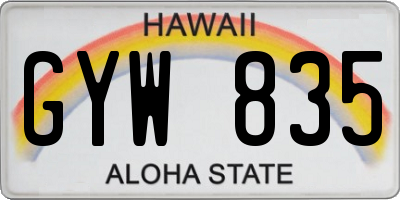 HI license plate GYW835