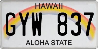 HI license plate GYW837
