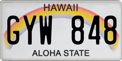 HI license plate GYW848