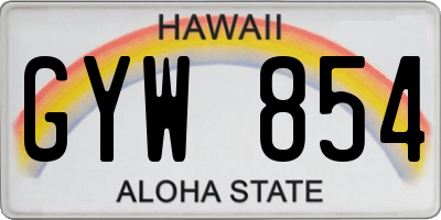 HI license plate GYW854
