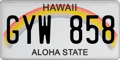 HI license plate GYW858